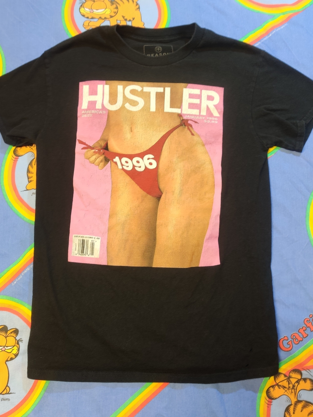 Reason Clothing x Hustler Magazine Graphic T-Shirt Small Black Vintage Cover Tee